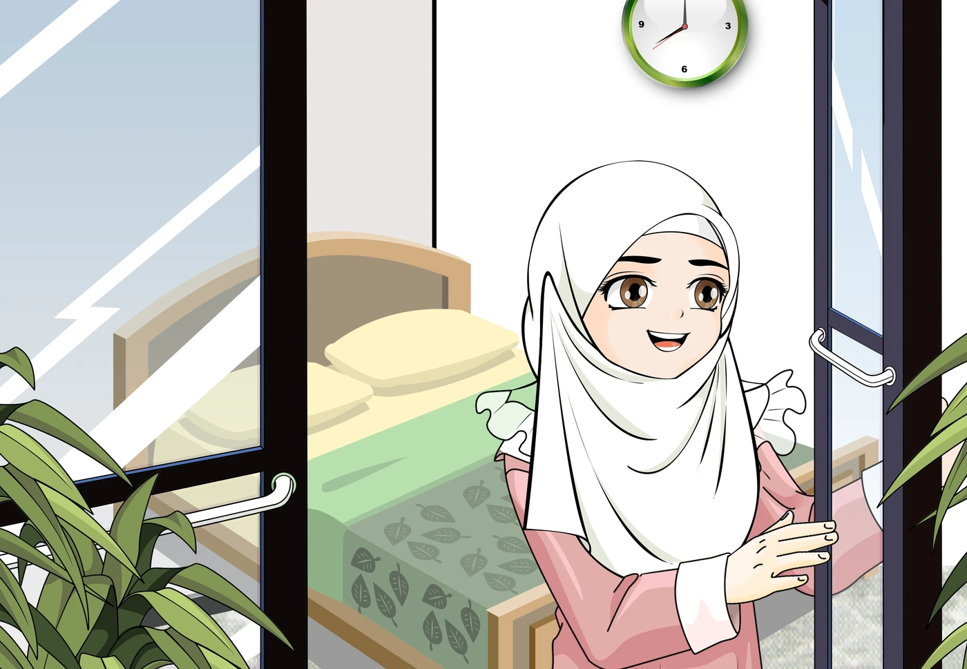 رسم من الكتاب يرافق آدَابُ الاِسْتِيقَاظِ