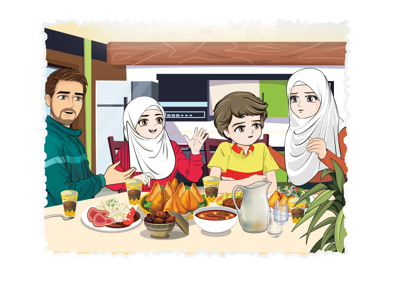 رسم من الكتاب يرافق فِقْهُ الصِّيَامِ