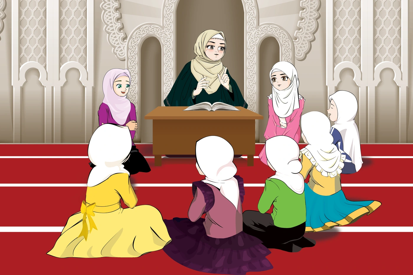 رسم من الكتاب يرافق فِقْهُ الصِّيَامِ