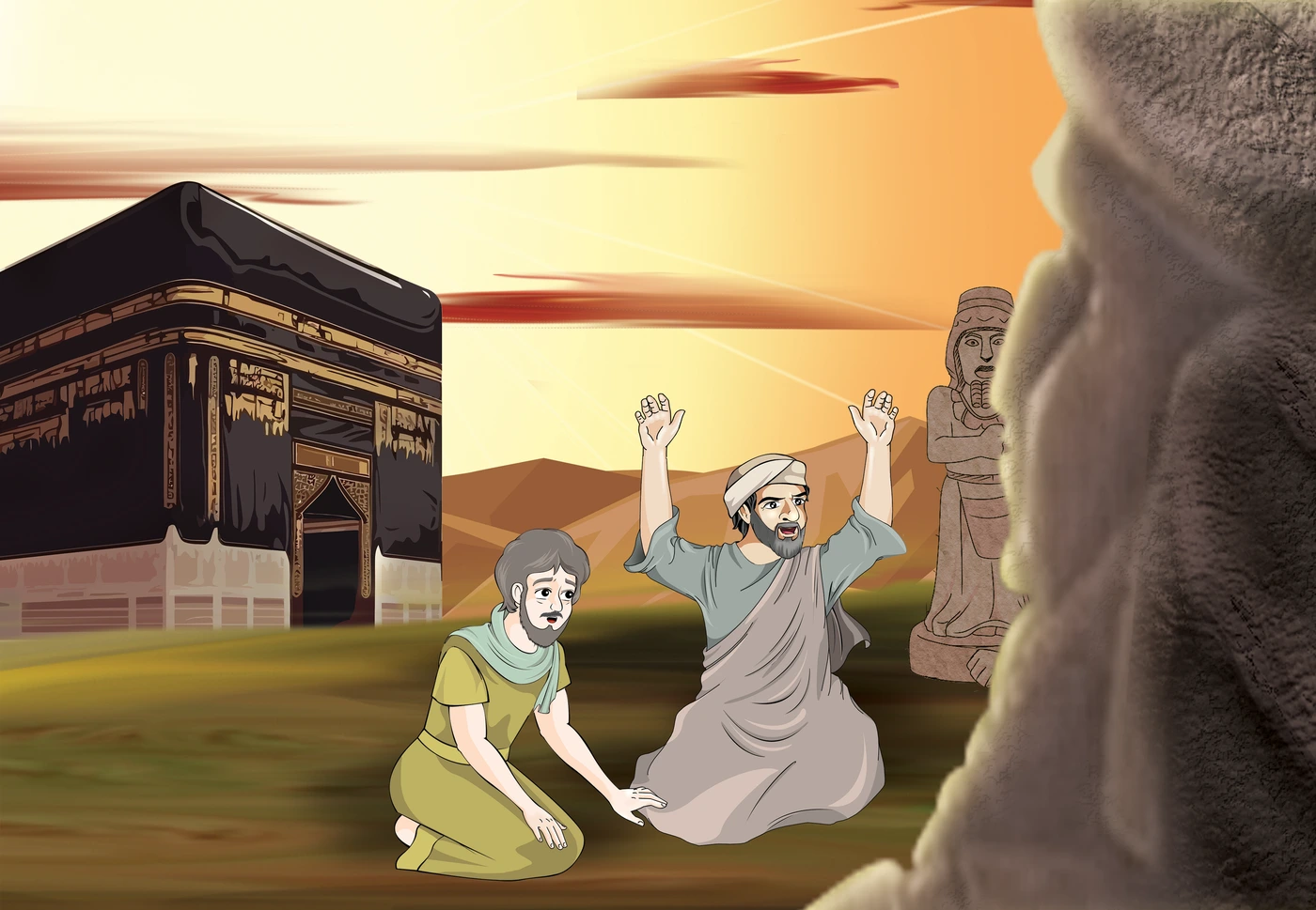 رسم من الكتاب يرافق وُلِدَ الهُدَى