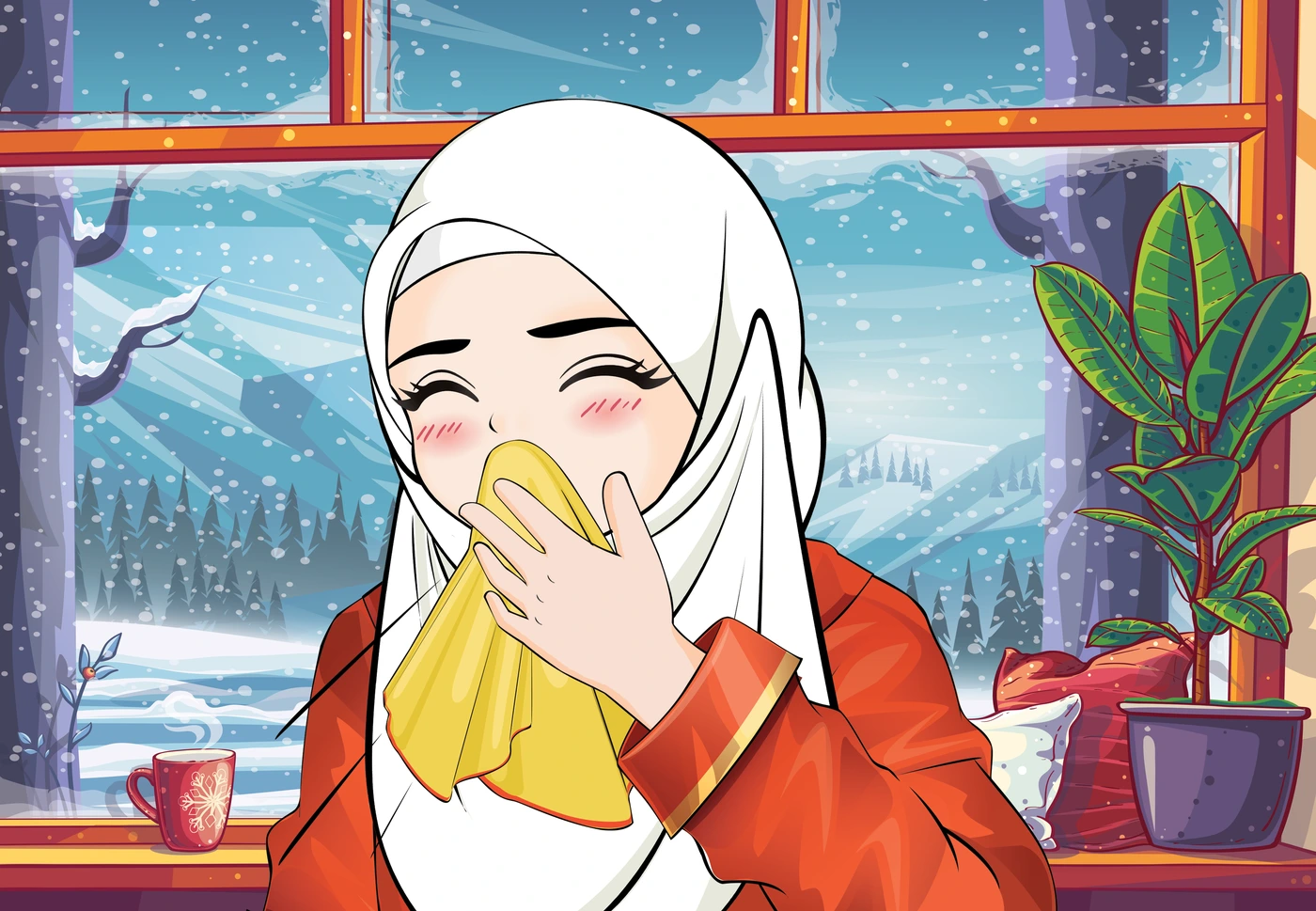رسم من الكتاب يرافق أَدْعِيَةٌ وَأَذْكَارٌ أُحَافِظُ عَلَيْهَا فِي حَيَاتِي