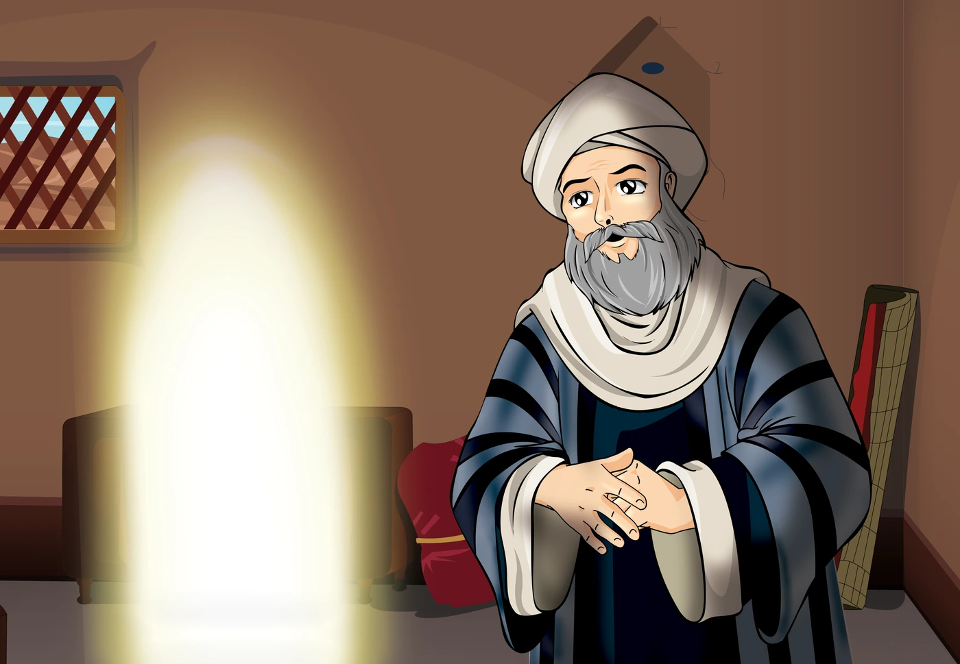 رسم من الكتاب يرافق أَسَالِيبُ مُوَاجَهَةِ كُفَّارِ قُرَيْشٍ دَعْوَةَ رَسُولِ اللهِ