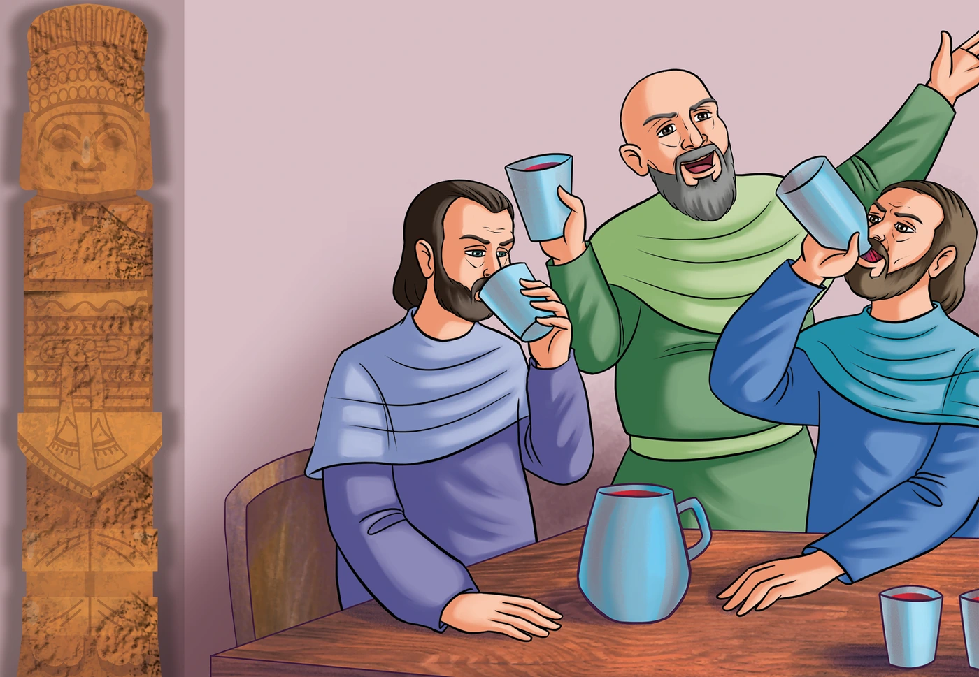 رسم من الكتاب يرافق نَشْأَةُ بَنِي آدَمَ