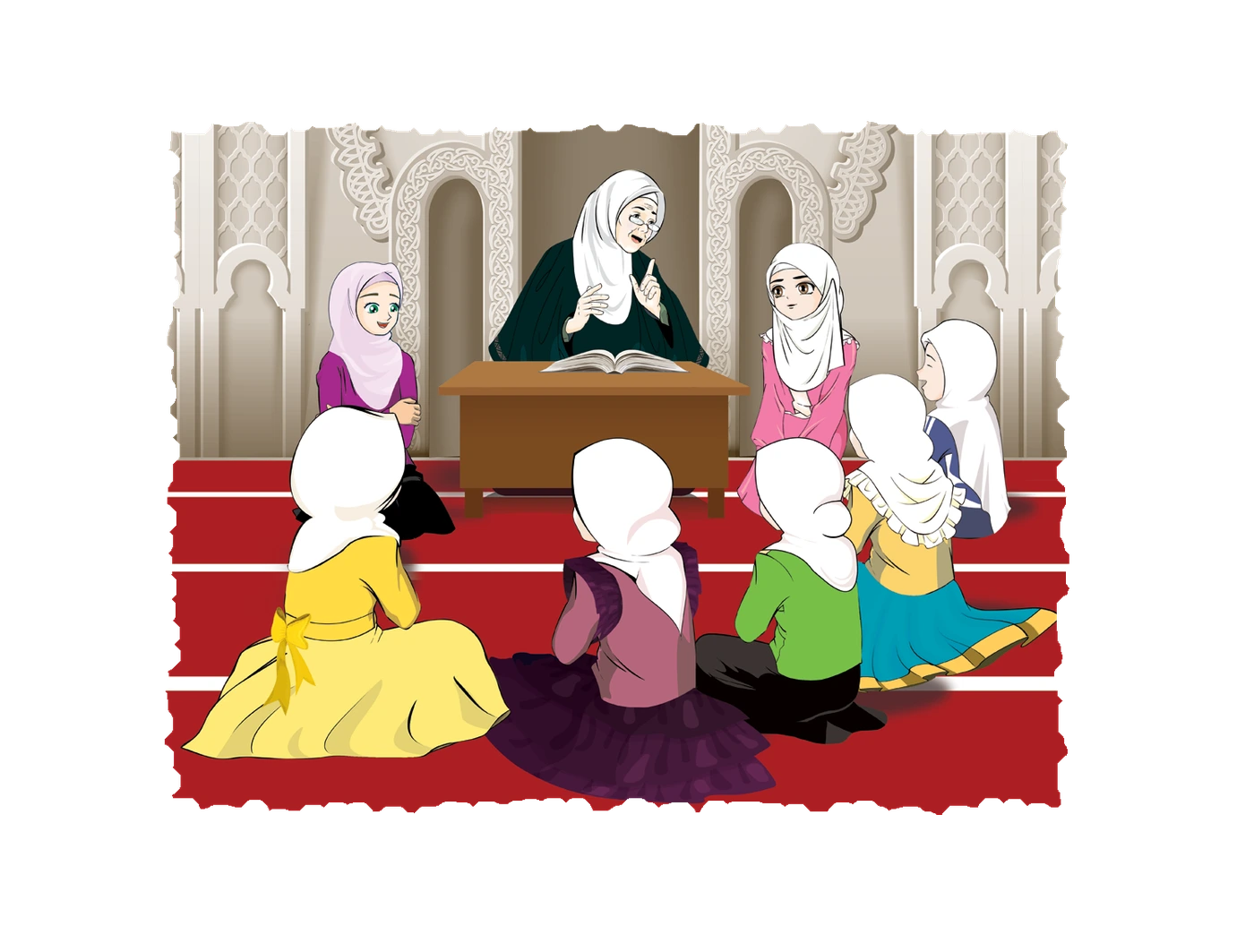 رسم من الكتاب يرافق آدابُ المَسْجِدِ
