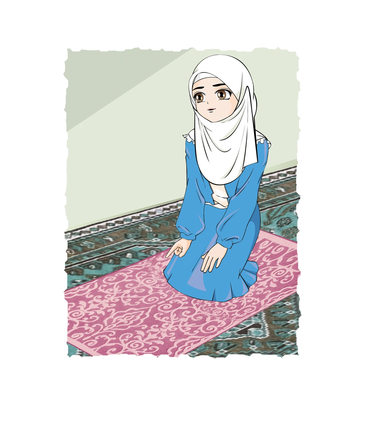 رسم من الكتاب يرافق آدَابُ الصَّلَاةِ